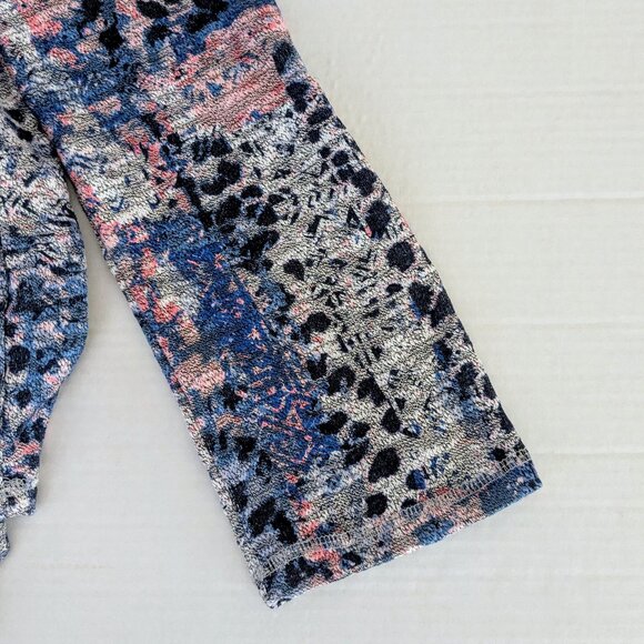 RUBY RD. Women's Long Sleeve Cowl Neck Top  Size M  Blue Multi Print - Picture 4 of 6